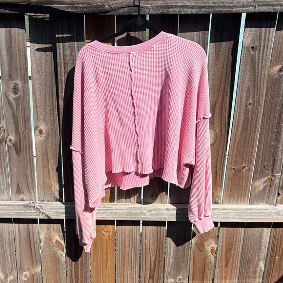 Altar’D State Pink Waffle Knit Crop Top - Picture 4 of 4